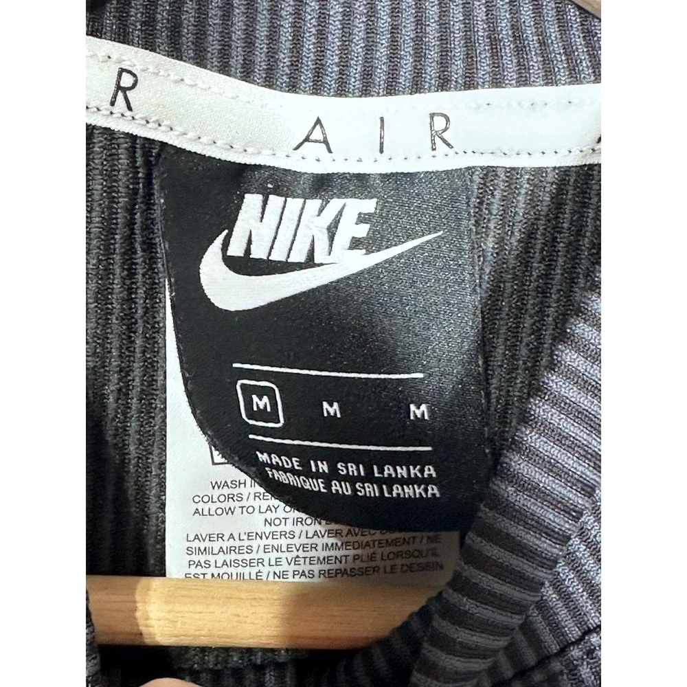 Nike Black Ribbed Crop Tank Top with White Logo - Picture 6 of 7